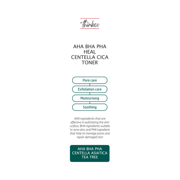 Thinkco AHA BHA PHA HEAL Centella Cica Toner